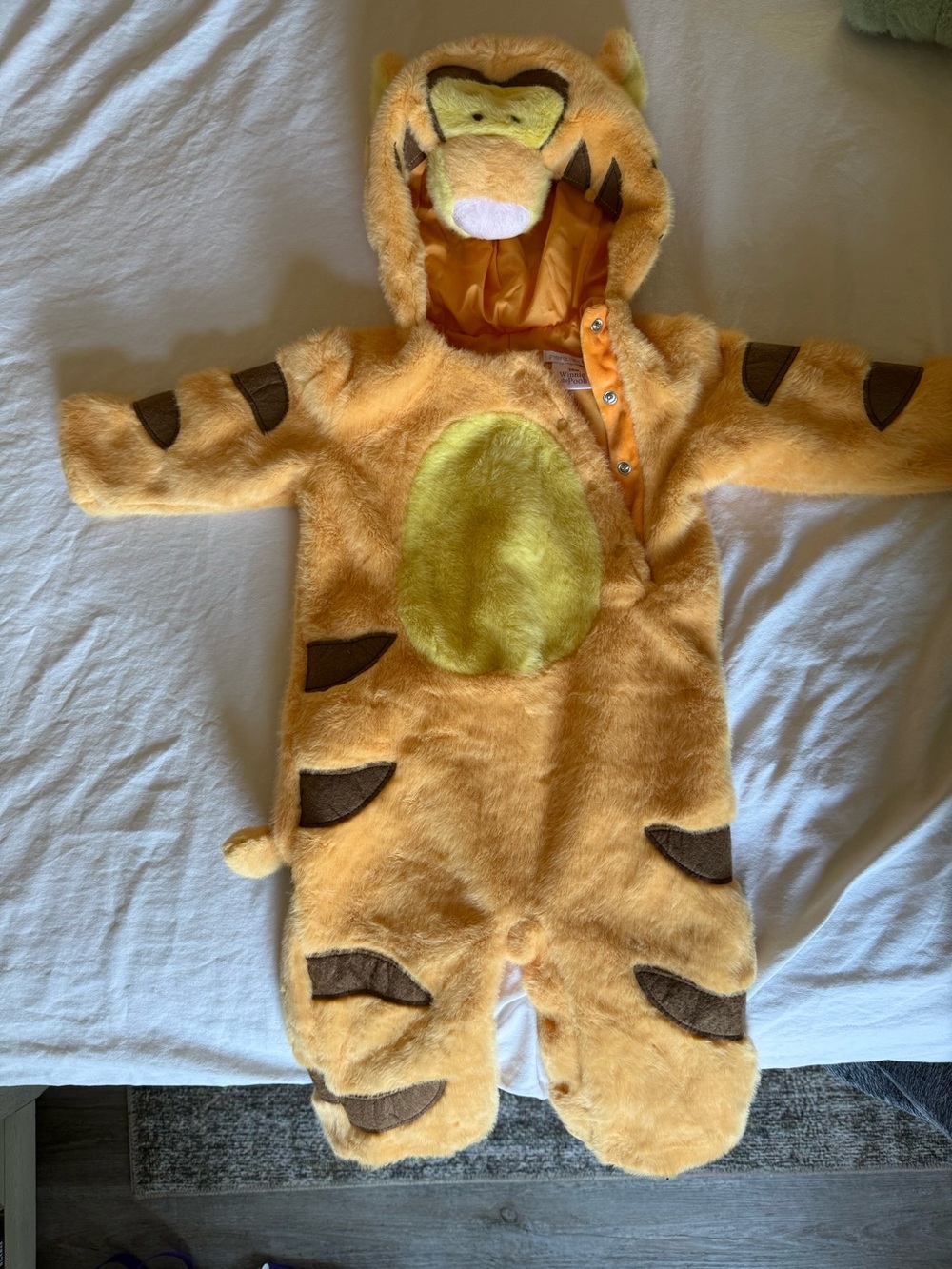 Pottery Barn Kids Orange Plush Tiger Hooded One-Piece